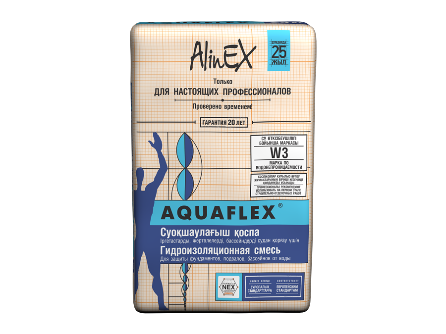 Гидроизоляционная смесь «AlinEX Aquaflex» — фото упаковки AlinEX