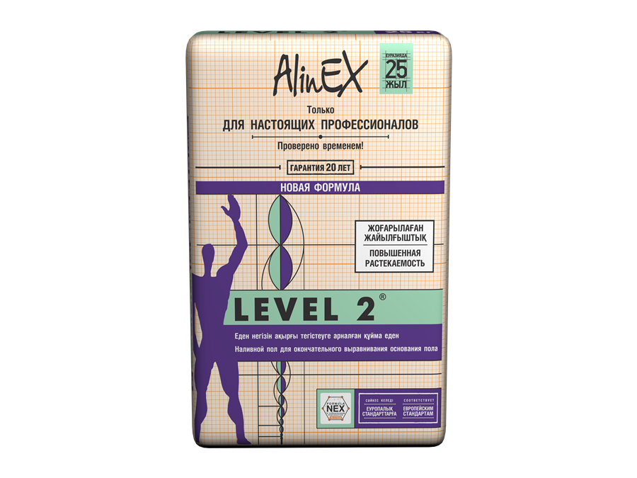 Наливной пол «АlinEX LEVEL2» — фото упаковки AlinEX