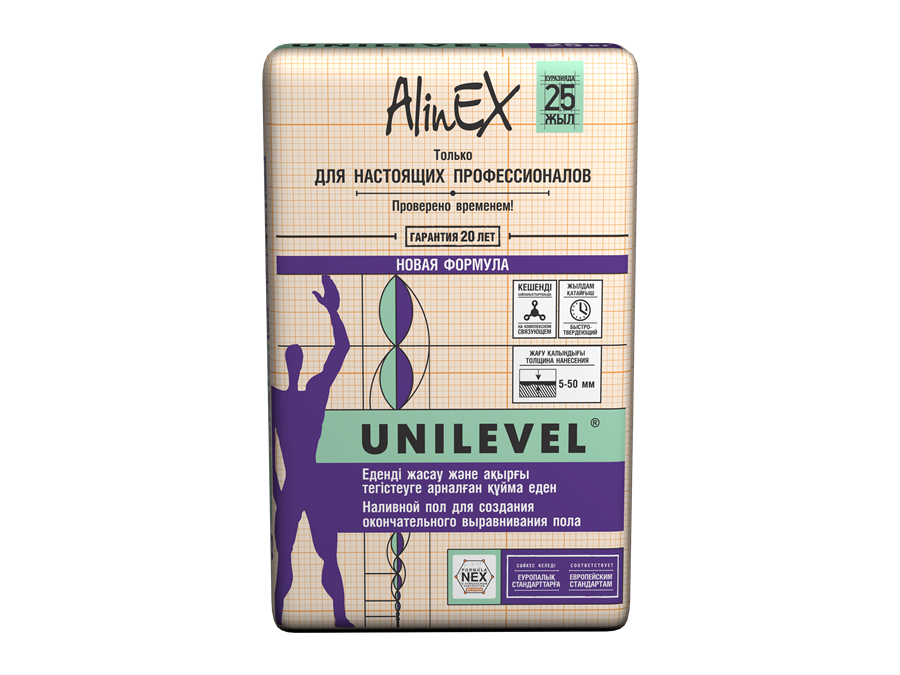 Наливной пол «AlinEX UNILEVEL» — фото упаковки AlinEX