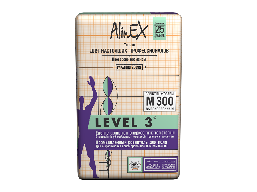 Промышленный ровнитель для пола «АlinEX Level 3» — фото упаковки AlinEX