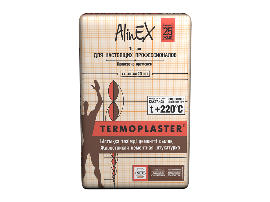 Жаростойкаяя шыбак "AlinEX Termoplaster" — фото упаковки AlinEX